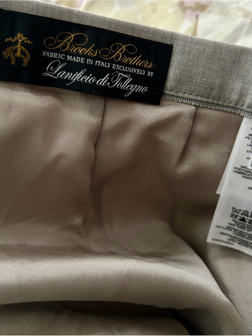 Brooks Brothers Taupe Satin-Lined Skirt or Slacks